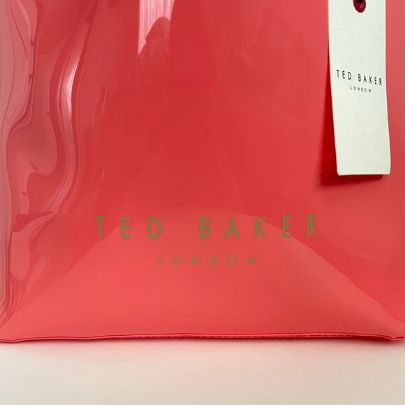 NWT Ted Baker Nikicon Bow Tote Bag in Bright Salmon Pink - Picture 5 of 7